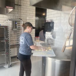 Fresh bagels ab to be boiled Fresh bagels ab to be boiled