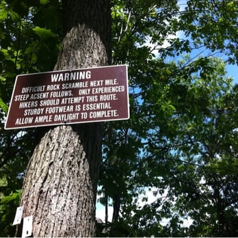 Palisades Interstate Park Commission - Warning sign - Hiking Near Me - Alpine, New Jersey