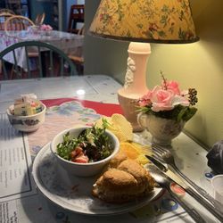 Letty Mae's Tea Room - Half egg salad sandwich with a wonderful salad with homemade raspberry vinaigrette dressing