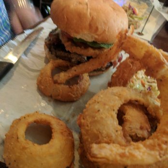 Copper Penny - This was the Southwest Burger with an upgrade to hand dipped onion rings. - American Near Me - Wilmington, North Carolina Copper Penny - This was the Southwest Burger with an upgrade to hand dipped onion rings. - American Near Me - Wilmington, North Carolina