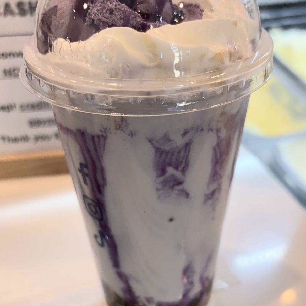 Ube milk tea float