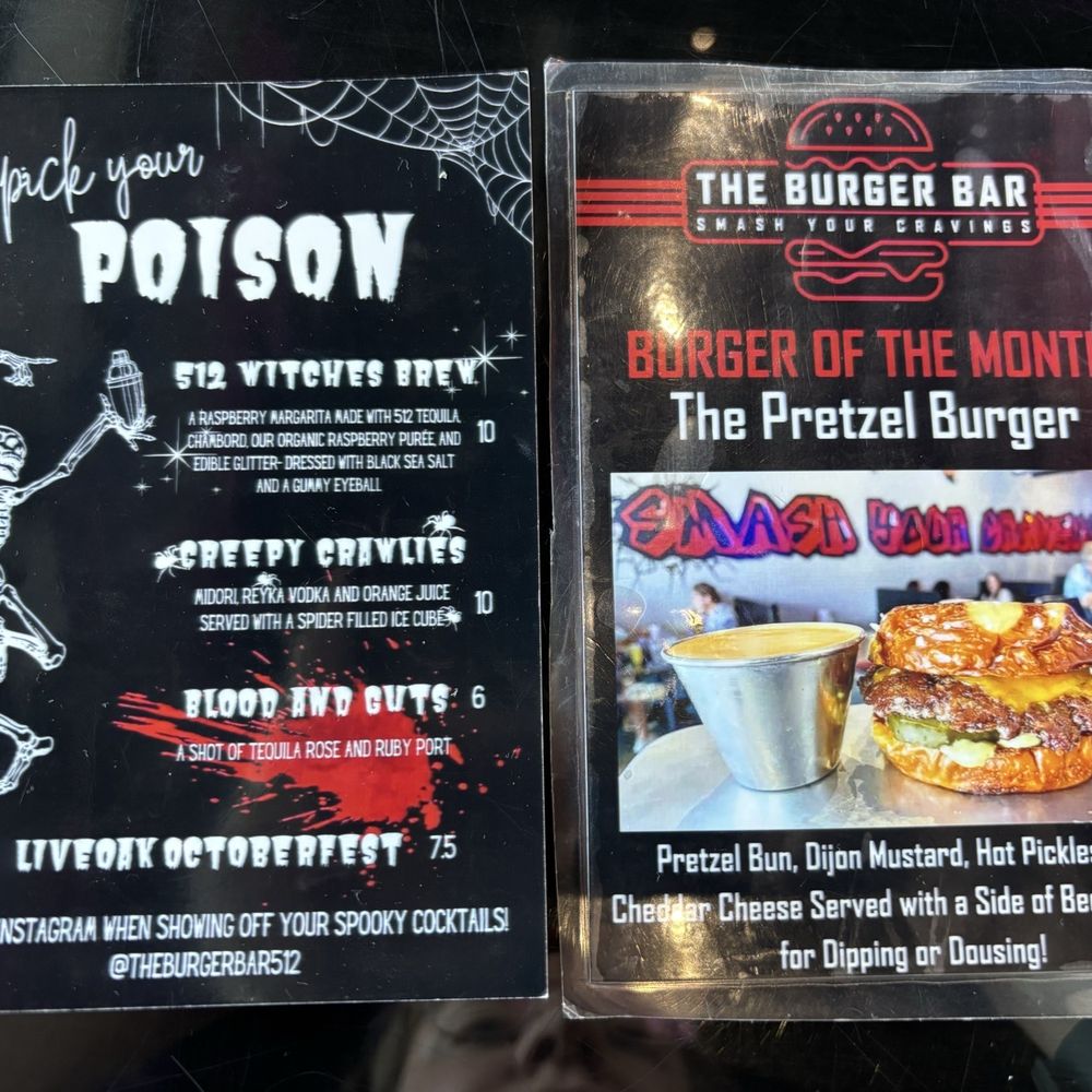 Burger Bar - Specials menus for October - Sports Bars Near Me - Cedar Park, Texas Burger Bar - Specials menus for October - Sports Bars Near Me - Cedar Park, Texas