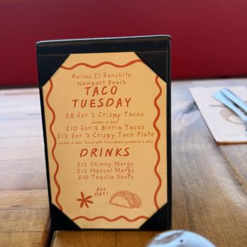 Avila's El Ranchito - Taco Tuesday 6/8/26 - Mexican Near Me - Newport Beach, California Avila's El Ranchito - Taco Tuesday 6/8/26 - Mexican Near Me - Newport Beach, California