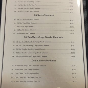 Pho Viet Restaurant - Menu pg. 3 - Vietnamese Near Me - Modesto, California