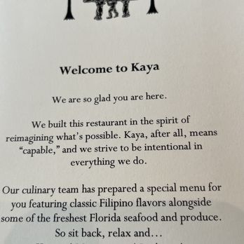 Kaya - Menu - Filipino Near Me - Orlando, Florida