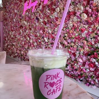 Pink Rose Cafe - Unsweetened Matcha with rose syrup and coconut cold foam (Perfect for my taste) - Coffee & Tea Near Me - La Mesa, California Pink Rose Cafe - Unsweetened Matcha with rose syrup and coconut cold foam (Perfect for my taste) - Coffee & Tea Near Me - La Mesa, California