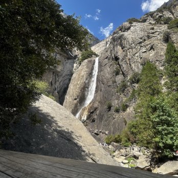 Lower Yosemite Falls - Note visitors at base - Parks Near Me Lower Yosemite Falls - Note visitors at base - Parks Near Me