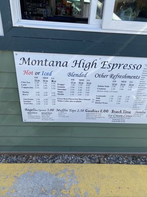 Menu photo 1 Montana High Espresso Plains, MT