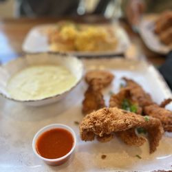 Milk & Honey Southern Inspired Kitchen - Cheesy Grits with Fish.