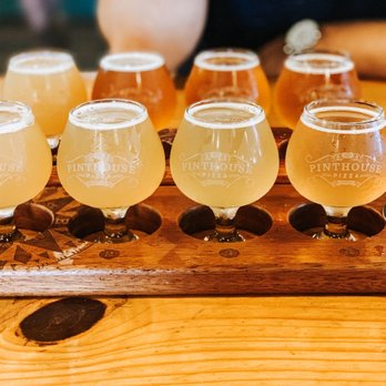 Pinthouse Pizza - We did the flight of beer. You can pick between 4-5 beer samples. They're priced per sample - Pizza Near Me - Austin, Texas