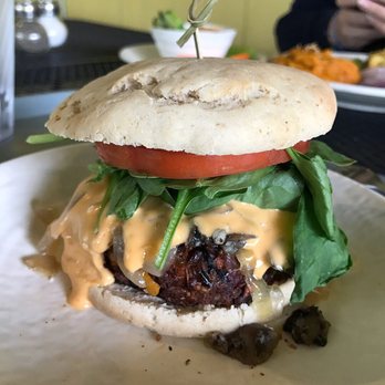 Sunflower Cafe - Garlic & Mushroom Veggie Burger - Cafes Near Me - Nashville, Tennessee Sunflower Cafe - Garlic & Mushroom Veggie Burger - Cafes Near Me - Nashville, Tennessee