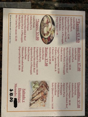 Menu photo 4 Tacos Selene Littleton, CO