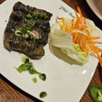 Pho Bami - Grilled Ground Beef wrapped in Grape Leaves - Vietnamese Near Me - Wilmington, Delaware