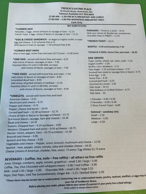 Menu photo 5 Tresca's Eating Place Watertown, MA Menu photo 5 Tresca's Eating Place Watertown, MA