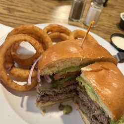 Pioneer Crossing Casino - Build your own burger with onion rings
