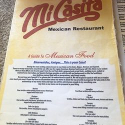 Mi Casita Mexican Restaurant - Menu