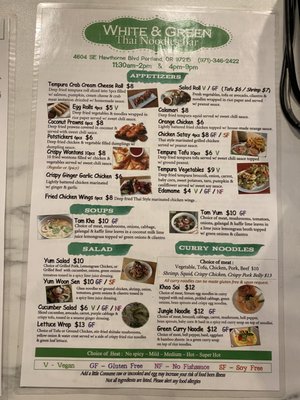 Menu photo 6 Khao Thai Portland, OR