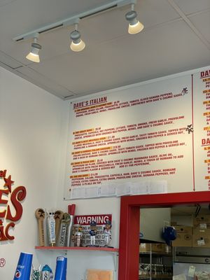 Menu photo 3 Dave's Cosmic Subs Seal Beach, CA