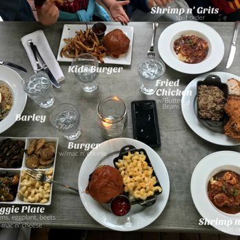 Table & Main - Our spread (also included a kid's burger). - Southern Near Me - Roswell, Georgia Table & Main - Our spread (also included a kid's burger). - Southern Near Me - Roswell, Georgia