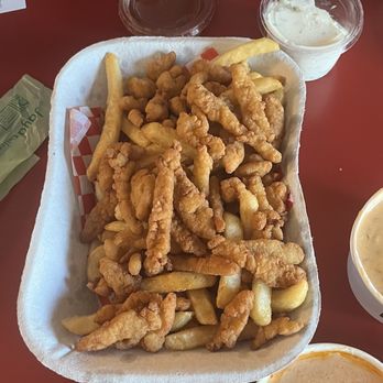 Pike Place Chowder - Pacific Place - Clam Strips with tarter and cocktail sauce. - Seafood Near Me - Seattle, Washington