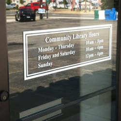 Community Library - The posted hours