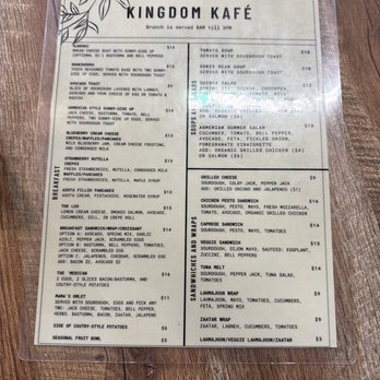 Kingdom kafe - Menu - Breakfast & Brunch Near Me - Fresno, California