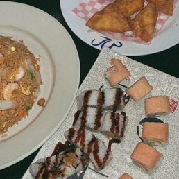 6 Crabmeat and Cream Cheese Wonton, Shrimp Fried Rice Alaskan roll and Crunchy Shrimp roll 6 Crabmeat and Cream Cheese Wonton, Shrimp Fried Rice Alaskan roll and Crunchy Shrimp roll