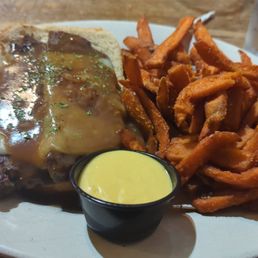 Irish flag meatloaf and sweet potato fries