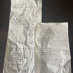 McDonald's Hardware - Receipts