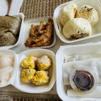 New Fusion - Jumbo Pork Siu-Mai  Jumbo Shrimp Har-Gow  Beef Rice Noodle Roll  Steamed Chicken Feet  Shanghai Pork Dumplings  Wrapped Sticky Rice - Asian Fusion Near Me - Arcadia, California