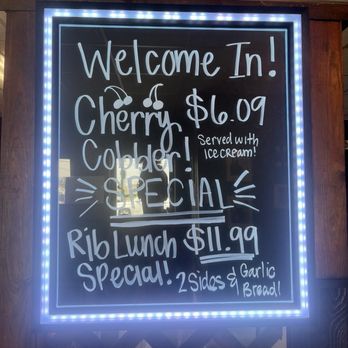 Smokey's Real Pit Bar-B-Que - Here's a pic of the special & cherry cobbler "sign" - Barbeque Near Me - Pensacola, Florida Smokey's Real Pit Bar-B-Que - Here's a pic of the special & cherry cobbler "sign" - Barbeque Near Me - Pensacola, Florida