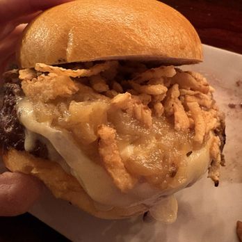 DC9 Nightclub - French Onion Burger close up - Music Venues Near Me - Washington, DC, District of Columbia DC9 Nightclub - French Onion Burger close up - Music Venues Near Me - Washington, DC, District of Columbia