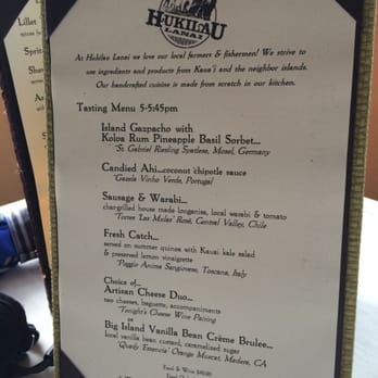 Hukilau Lanai - Tasting menu - Seafood Near Me - Kapaa, Hawaii