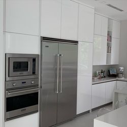 YC Custom Carpentry  - High gloss white kitchen cabinets