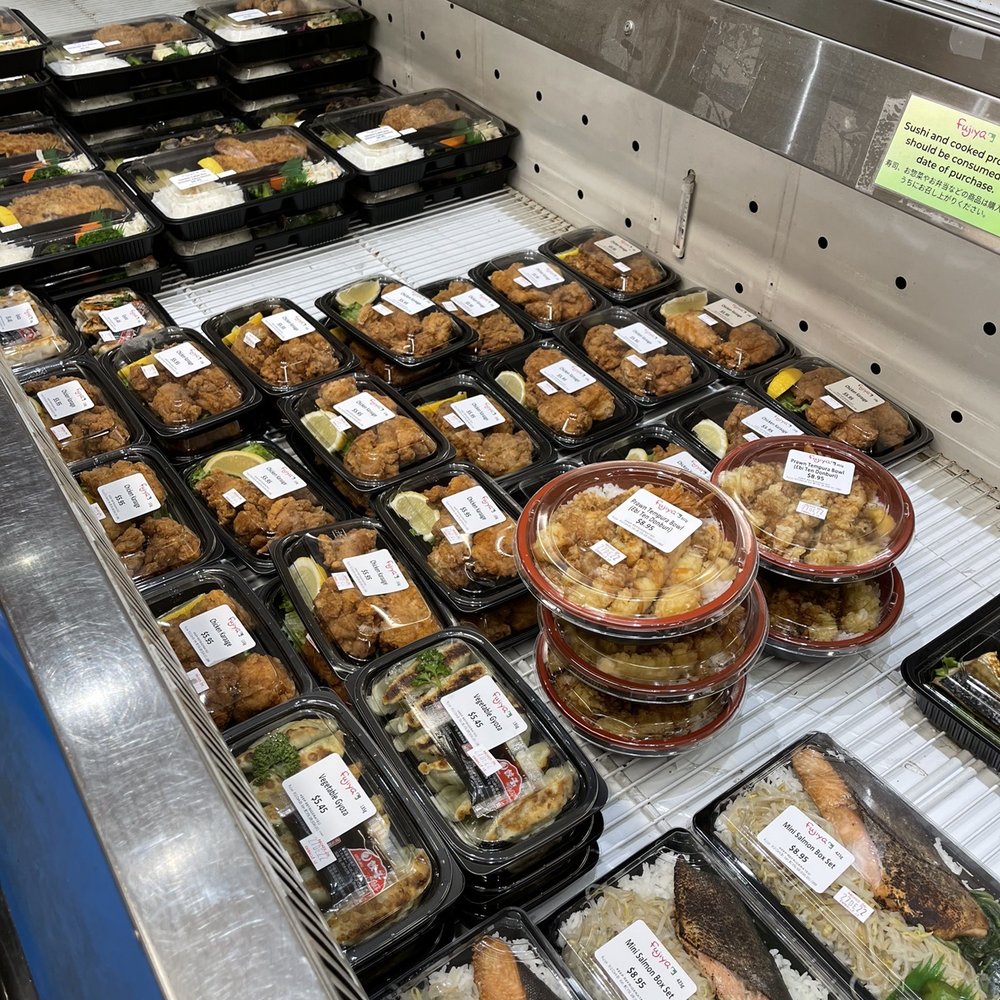 Fujiya - a variety of food in plastic containers - Japanese Near Me - Vancouver, British Columbia