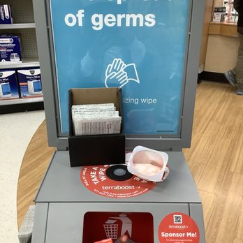 Walgreens - No wipes, trash receptacles overflowing, trash piled up behind seating. Unacceptable - Cosmetics & Beauty Supply Near Me - Taos, New Mexico