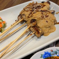 Sambal - Chicken satay skewer in peanut sauce
