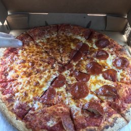 Large pepperoni and cheese pizza Large pepperoni and cheese pizza