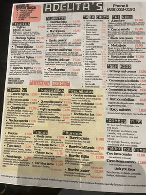 Menu photo 2 Adelita’s Restaurant Imperial, MO Menu photo 2 Adelita’s Restaurant Imperial, MO