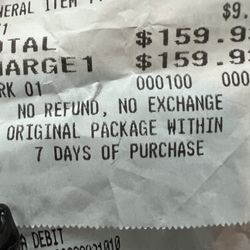 Greenwood Beauty Supply - Receipt for return in 7 business day