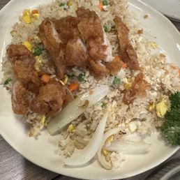 Fried chicken fried rice Fried chicken fried rice