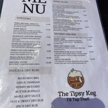 The Tipsy Keg - They have a full variety on their menu! - Beer Bar Near Me - Washington, Missouri