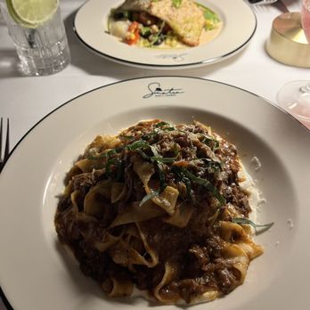 Sinatra - Walnut crusted halibut and short rib pasta - Italian Near Me - Nashville, Tennessee