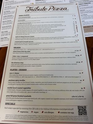 Menu photo 1 Tribute Pizza San Diego, CA Menu photo 1 Tribute Pizza San Diego, CA