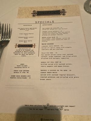 Menu photo 2 Mosaico Mountainside, NJ