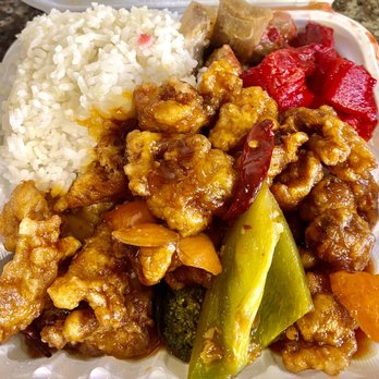 Poly Feng Yuan - General Tso's combo with two types of pork, $15, very tasty. Mild on spice will ask hotter next time. - Chinese Near Me - Hilo, Hawaii Poly Feng Yuan - General Tso's combo with two types of pork, $15, very tasty. Mild on spice will ask hotter next time. - Chinese Near Me - Hilo, Hawaii
