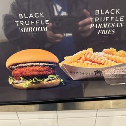 Shroom burger. French fries & Parmesan w/ black truffle sauce THE BEST. Shroom burger. French fries & Parmesan w/ black truffle sauce THE BEST.