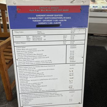 Gardner's Wharf Seafood - menu - Seafood Markets Near Me - Wickford, Rhode Island
