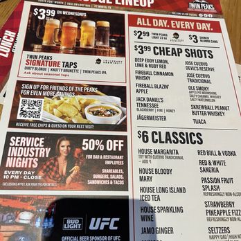 Twin Peaks - Menu - New American Near Me - Fort Worth, Texas Twin Peaks - Menu - New American Near Me - Fort Worth, Texas
