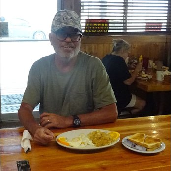 Rome Station - Thanks, Christine, for taking my photo, as I prepare to enjoy my  "Two eggs and... Everything but the meat" breakfast. - Gas Stations Near Me - Jordan Valley, Oregon